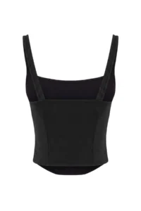 TRENDYOLMİLLA Black Plain Fitted Square Neck Thin Sleeveless Sleeveless Ribbed Flexible Knitting Blouse - Image 7