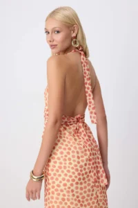 TRENDYOLMİLLA Red-Multicolored Abstract A-Cut/Life Form Maxi Weaving Dress - Image 2