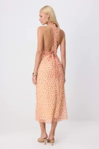 TRENDYOLMİLLA Red-Multicolored Abstract A-Cut/Life Form Maxi Weaving Dress - Image 4