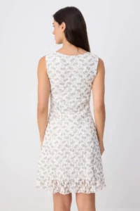 TRENDYOLMİLLA Multicolored Floral A-line Square Neck Moon Arm Sleeveless Mini Lace Lined Knitting Dress - Image 4