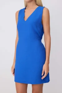 TRENDYOLMİLLA Saks BLUE A-Cut/Life Form Short / Mini Weaving Siphon Dress - Image 3