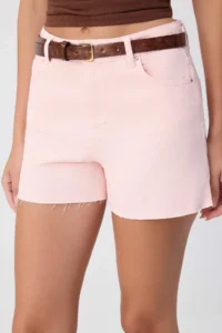 TRENDYOLMİLLA PINK Arched 100% Cotton slit City Shorts - Image 3