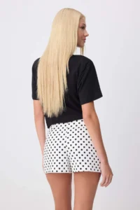 TRENDYOLMİLLA WHITE Polka Dot Mini  Shorts Skirt - Image 4