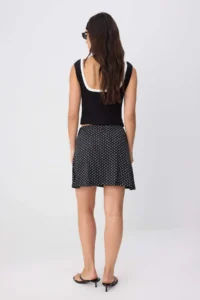 TRENDYOLMİLLA Black Polka Dot Shorts Skirt Regular Waist Pipe Both Short Flexible Knitting Shorts & Bermuda - Image 4