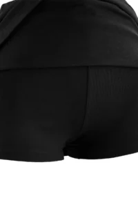 TRENDYOLMİLLA Black Plain Lacing Detailed Regular Waist Cotton Flexible Knitting Shorts Skirt - Image 11