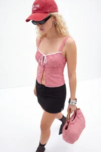 TRENDYOLMİLLA Black Plain Lacing Detailed Regular Waist Cotton Flexible Knitting Shorts Skirt - Image 3