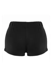 TRENDYOLMİLLA Black Plain Ribbon Detailed Regular Waist interlock Knitting Shorts & Bermuda - Image 11