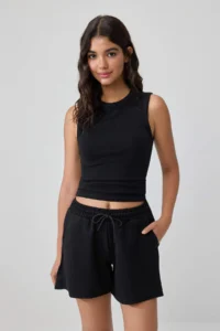 TRENDYOLMİLLA Black-Gray-Brown Beli tied up Shorts & Bermuda - Image 5