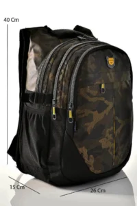 Relaxion Camo Patterned School Backpack Gold Size 40x26cm - Image 2