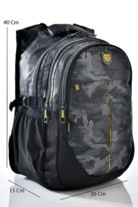 Relaxion Gray Camo Patterned School Backpack Size 40x26cm