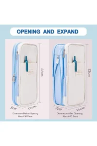 QUEVİLİY Pen Holder Pencil Case multi-functional school pencil holder canvas 7 color options - Image 2