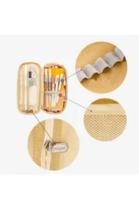 QUEVİLİY Pen Holder Pencil Case multi-functional school pencil holder canvas 7 color options - Image 3