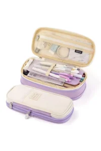 QUEVİLİY Pen Holder Pencil Case multi-functional school pencil holder canvas 7 color options - Image 7