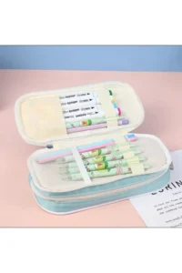 QUEVİLİY Pen Holder Pencil Case multi-functional school pencil holder canvas 7 color options - Image 3
