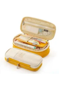 QUEVİLİY Pen Holder Pencil Case multi-functional school pencil holder canvas 7 color options - Image 3