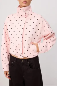 TRENDYOLMİLLA PINK Polka Dot Cotton Oversized Summer Thin Coat - Image 6