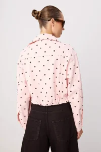 TRENDYOLMİLLA PINK Polka Dot Cotton Oversized Summer Thin Coat - Image 7