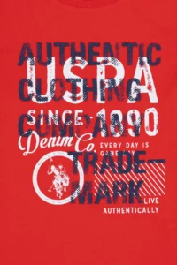 US Polo Assn. Kids Red Crew Neck T-Shirt - Image 3