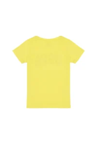 US Polo Assn. Girls' Neon Yellow Crew Neck Basic T-Shirt - Image 2