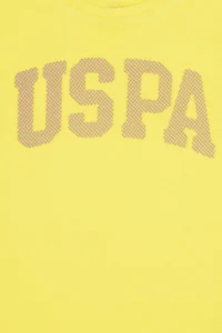 US Polo Assn. Girls' Neon Yellow Crew Neck Basic T-Shirt - Image 3