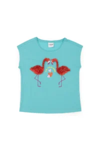 US Polo Assn. Girls' MINT Crew Neck T-Shirt - Image 2