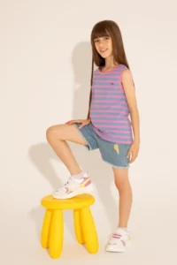 US Polo Assn. Girls' DARK BLUE Crew Neck Sleeveless T-Shirt