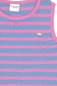 US Polo Assn. Girls' DARK BLUE Crew Neck Sleeveless T-Shirt - Image 5
