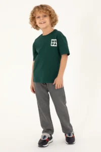 US Polo Assn. Boys' dark Green Oversized Crew Neck T-Shirt - Image 2