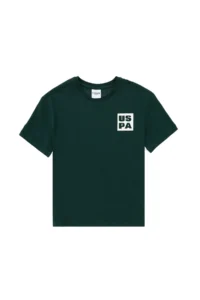 US Polo Assn. Boys' dark Green Oversized Crew Neck T-Shirt - Image 3