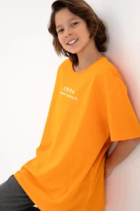 US Polo Assn. Boys' Orange Crew Neck T-Shirt - Image 2