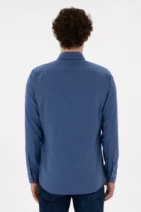 US Polo Assn. Men Indigo Long Sleeve Basic Shirt - Image 5