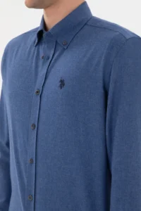 US Polo Assn. Men Indigo Long Sleeve Basic Shirt - Image 6
