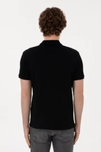 US Polo Assn. Men slim Fit Polo Shirt Collar Black Basic T-Shirt - Image 5