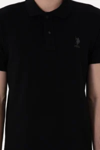 US Polo Assn. Men slim Fit Polo Shirt Collar Black Basic T-Shirt - Image 6