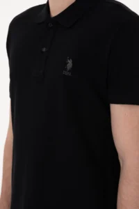 US Polo Assn. Men slim Fit Polo Shirt Collar Black Basic T-Shirt - Image 7
