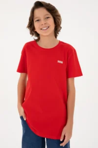 US Polo Assn. Boys' Red Crew Neck T-Shirt - Image 2