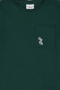 US Polo Assn. Boys' dark Green Crew Neck T-Shirt - Image 3