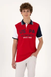 US Polo Assn. Men Regular Fit Red Polo Shirt Collar T-Shirt