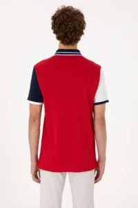 US Polo Assn. Men Regular Fit Red Polo Shirt Collar T-Shirt - Image 5