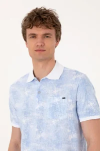 US Polo Assn. Men Regular Fit Polo Shirt Collar Light BLUE T-Shirt - Image 2