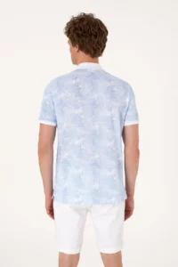 US Polo Assn. Men Regular Fit Polo Shirt Collar Light BLUE T-Shirt - Image 5