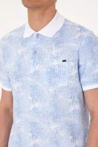 US Polo Assn. Men Regular Fit Polo Shirt Collar Light BLUE T-Shirt - Image 7