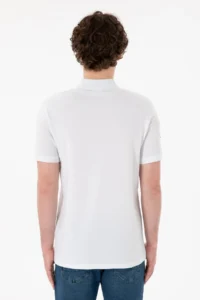 US Polo Assn. Men slim Fit Polo Shirt Collar WHITE Basic T-Shirt - Image 6