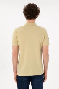US Polo Assn. Men slim Fit Polo Shirt Collar Light Khaki Basic T-Shirt - Image 6