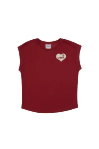 US Polo Assn. Girls' Cherry Crew Neck Cotton Plain T-Shirt - Image 3