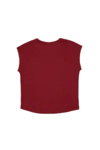 US Polo Assn. Girls' Cherry Crew Neck Cotton Plain T-Shirt - Image 4