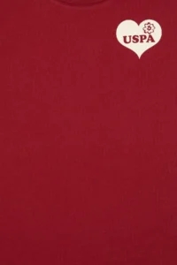 US Polo Assn. Girls' Cherry Crew Neck Cotton Plain T-Shirt - Image 5