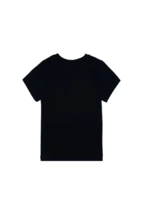 US Polo Assn. Girls' Black Crew Neck Colorful Stripe Printed Cotton T-Shirt - Image 4