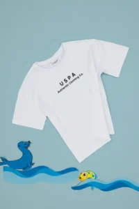 US Polo Assn. Boys' WHITE comfort Basic Crew Neck T-Shirt - Image 4