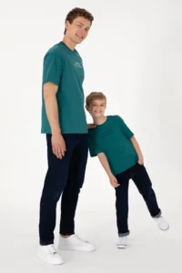 US Polo Assn. Boys' dark Green comfort Basic Crew Neck T-Shirt - Image 2